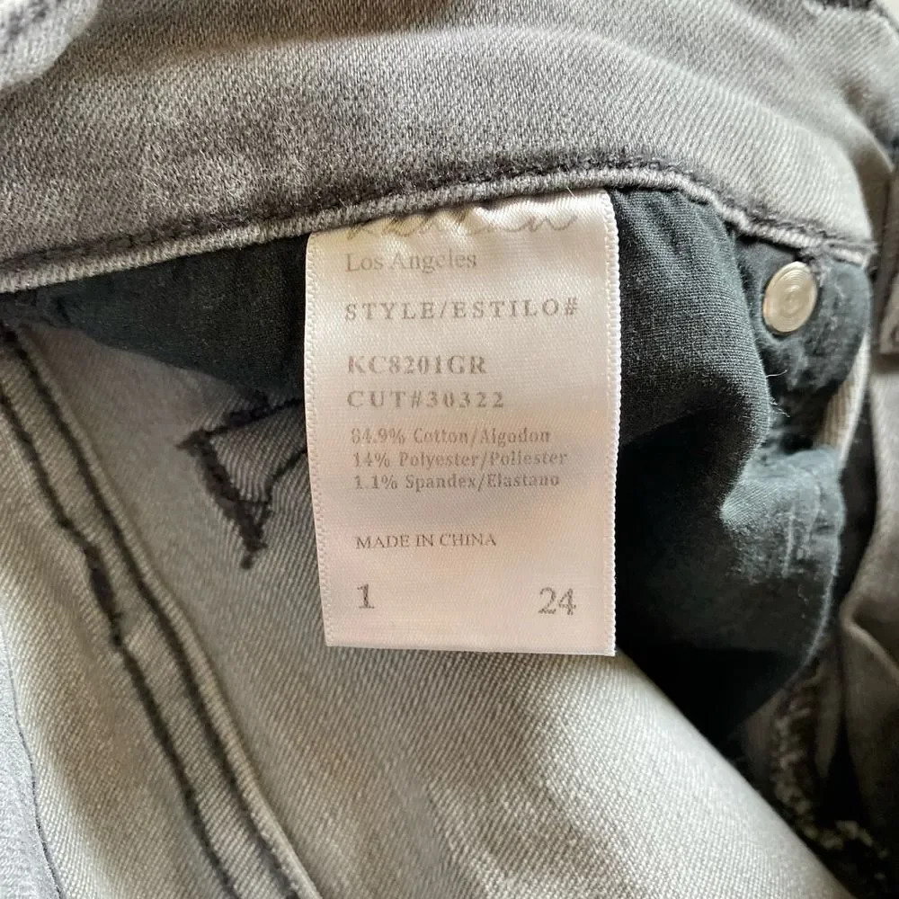 KANCAN Jeans Low Rise Moto Skinny Distressed Gray KC8201GR Size 1 / 24W - Picture 8 of 8
